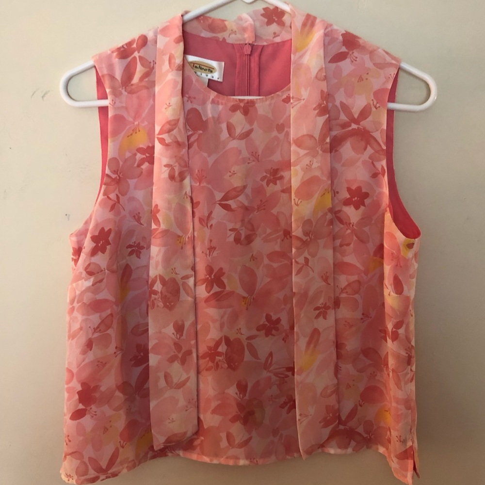 Floral Sleeveless Talbots Blouse